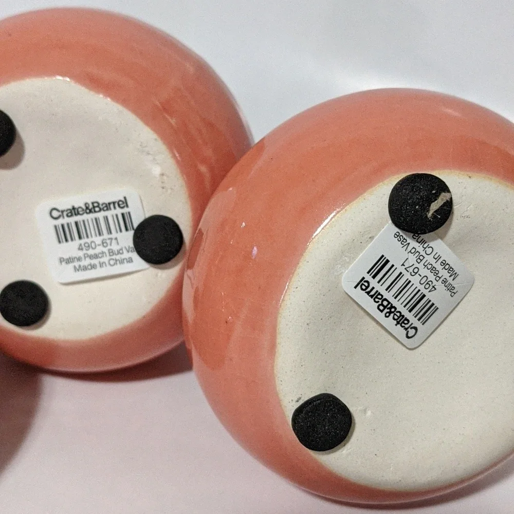 Crate&Barrel, Set of 6 Patine Peach Bud Vase